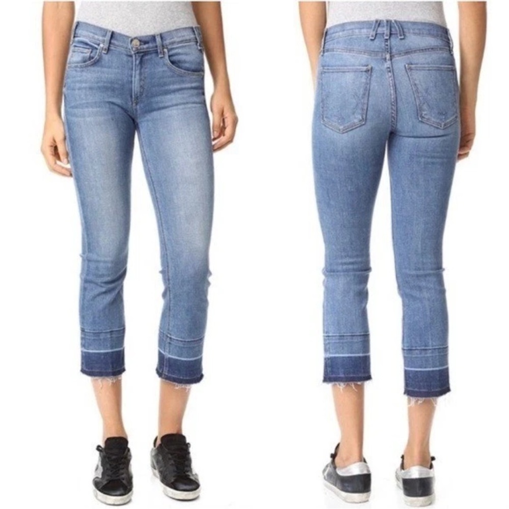 McGuire Flare Crop Jeans Raw Release Hem Mid Rise Size 26